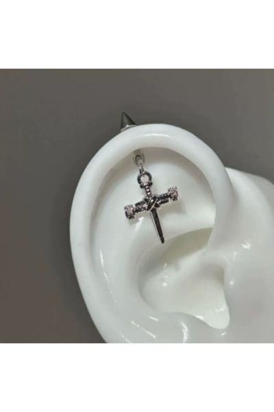 TakıLabirenti Sallantılı Kılıç Figürlü Helix Küpe – Kıkırdak Piercing, kulak ...