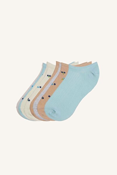 DeFacto Women's Floral Invisible 7-Piece Cotton Sneaker Socks I3473Axns