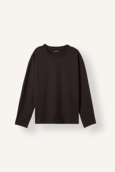 DeFacto Boxy Fit Crew Neck Cotton Long Sleeve Basic T-Shirt I3710Ax26Au