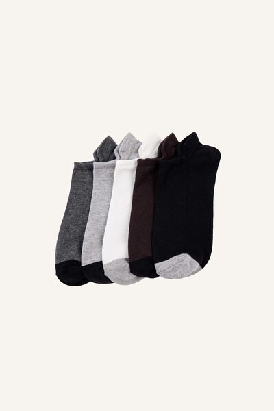 DeFacto Men's 5-Pack Cotton Sneaker Socks I1572Axns