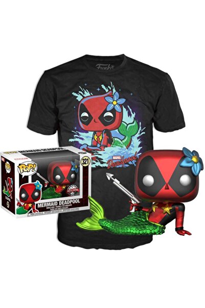 Funko Set figurină POP & Tricou Marvel Deadpool Sirenă Exclusiv L