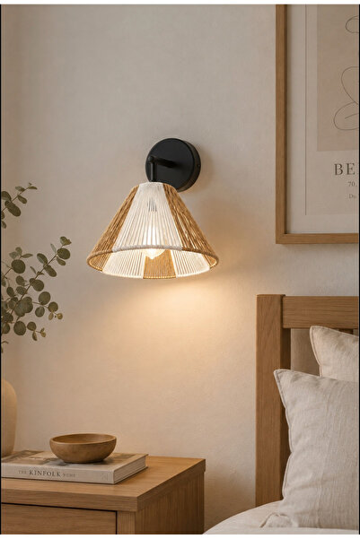 afralya home Bohemian Style Sconce Wicker Sconce Raffia Sconce / Hallway Scon...