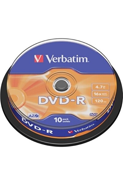 Verbatim DVD-R 4.7GB, 120 minute, viteză 16x, 10 bucăți, Single Layer, spindl...