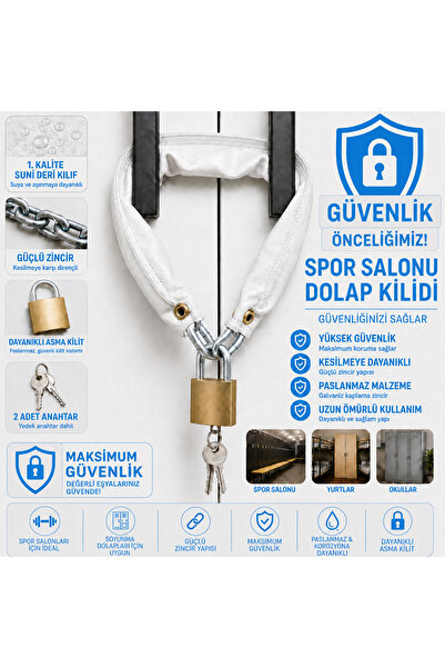 lawrenceshop Üniversite Yurt Dolabı Zincirli Kilit – Beyaz Kılıflı Dayanıklı ...