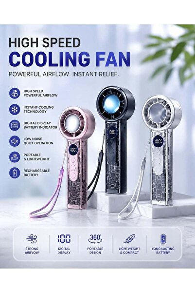Slothstore High-Speed Handheld Cooling Fan, Rechargeable Mini Turbo Fan with ...