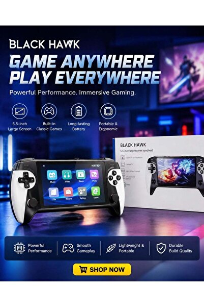 Slothstore BLACK HAWK 5.5-Inch Handheld Gaming Console Portable Retro Game Pl...