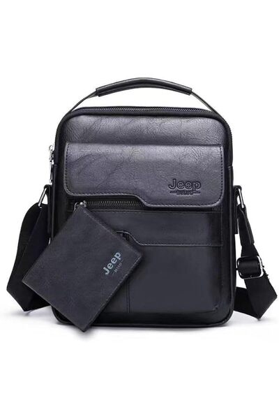 GENERAL Men's Shoulder Bag, Classic Men's Handbag Pu Leather Crossbody Bag Ad...