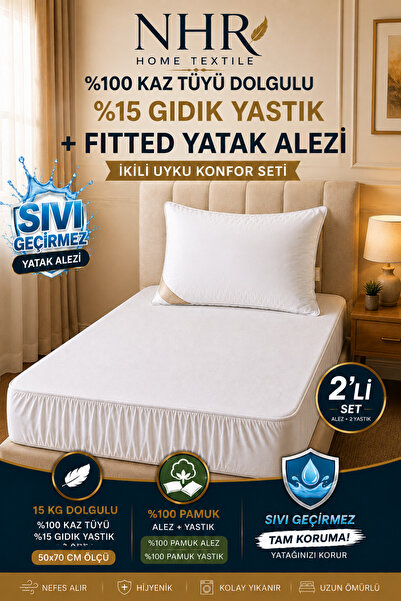 NHR HOME Liquid-Proof Ultra Quiet Fitted Mattress Mattress Pad 100% Cotton+ G...