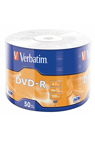 Verbatim DVD-R 4.7GB, 120 minute, viteză 16x, 50 bucăți, Single Layer, ambala...