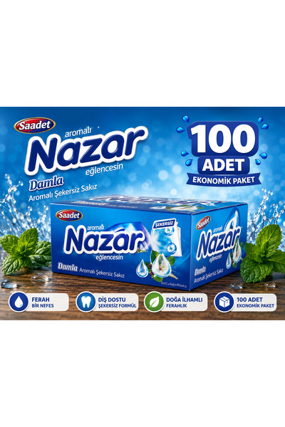u.s.m ucuzsanalmarket NAZAR Sakız Damla Aromalı 100 Adet - Şekersiz