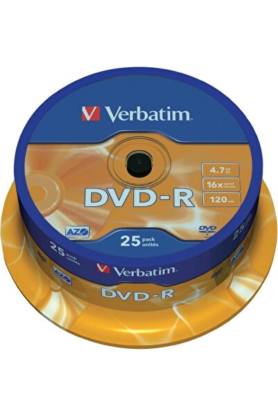 Verbatim DVD-R 4.7GB, 120 minute, viteză 16x, 25 bucăți, Single Layer, spindl...