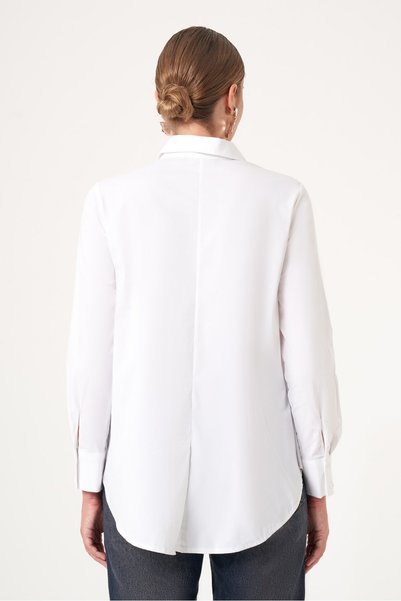 FTZ WOMEN Women's Stone Detailed Poplin Shirt White 31510