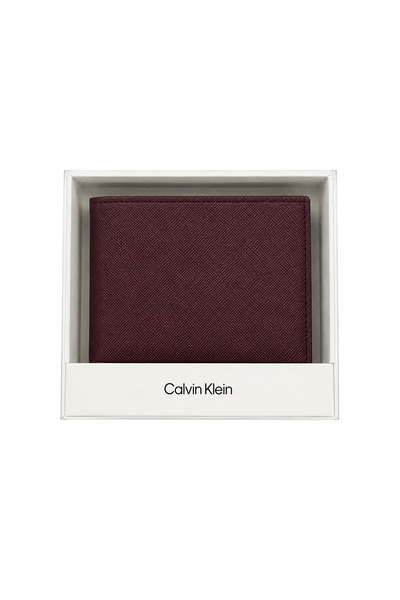 Calvin Klein Erkek Bordo Cüzdan Refined EW Billfold - Decadent Chocolate