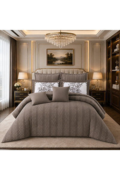ShinyFlower Luxury Botanical Comforter Set, 5-Piece/8-Piece Textured Quilt Se...