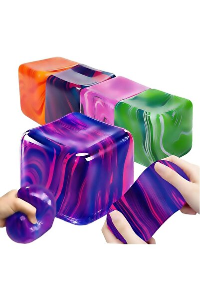 GENERAL Stress Relief Cube Toy for Kids and Adults - Rubber Ice Cube Toy for ...