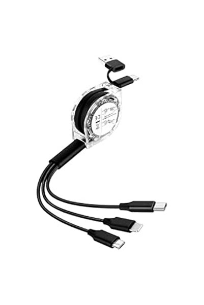TERRIFI سلك شاحن متعدد 100 واط للشحن السريع، كيبل USB نوع C متعدد 3 في 1، سلك...