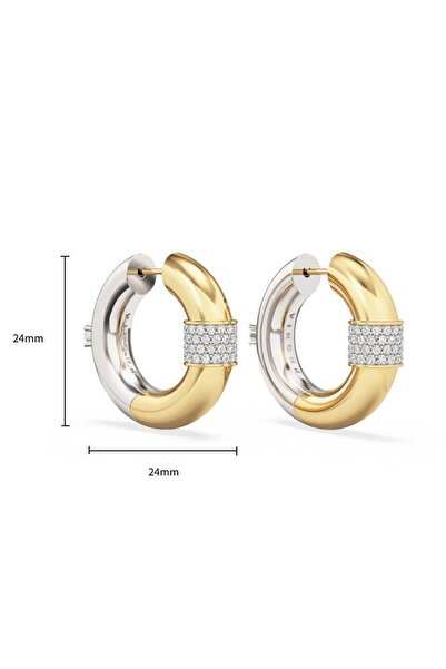Choice two-tone Vintage Style Zircon Rotundity Earring for Women 18K Plating ...