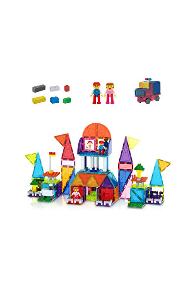 PicassoTiles Set de construcție magnetic PicassoTiles, 333 piese