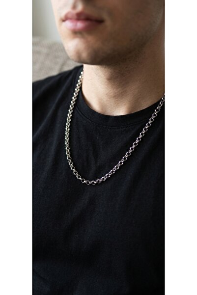 SEVMİNE Titanium Chain Necklace – Men's 316L Steel Necklace 60cm