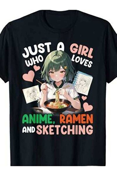 26LIK Just A Who Loves And Music Kawa Anime Girl T-Shirt