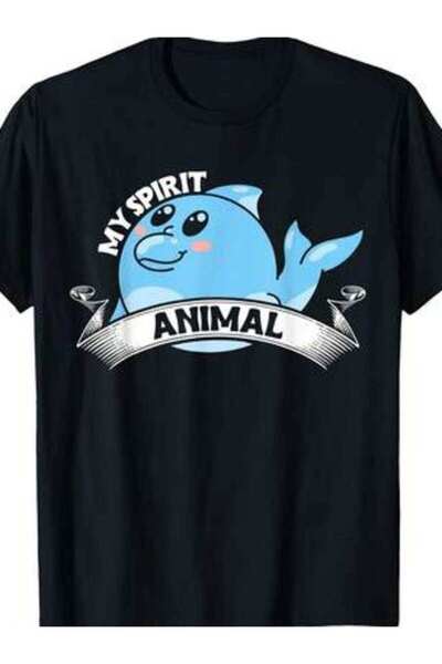 NOURAM Cute My Spirit Animal Design Funny Dolphin T-Shirt