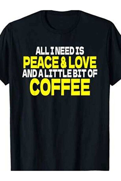 26LIK تي شيرت هدية لمحبي القهوة من Peace Love Coffee للرجال أو النساء