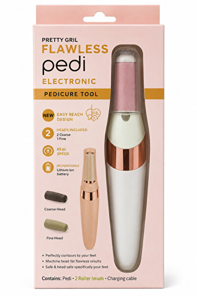 Generic Brand Pilă electrică pentru călcâie Flawless Pedi, reîncărcabilă, 2 c...