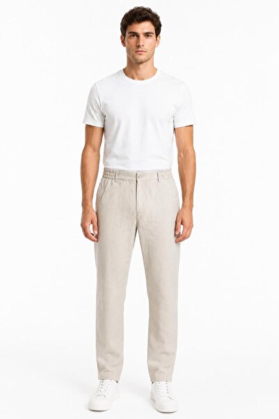 ALEXANDERGARDI Soft Textured Comfortable Cut Pants with Elastic Waistband