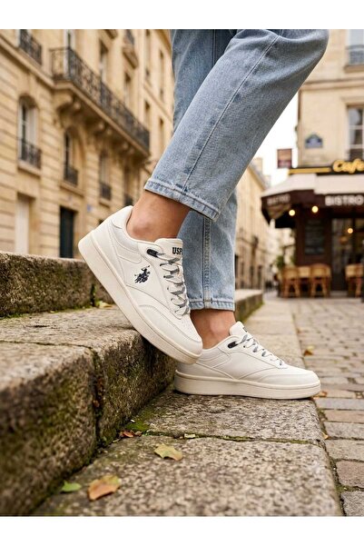 U.S. Polo Assn. Santa Glb Beige-White Sneaker Sports Shoes