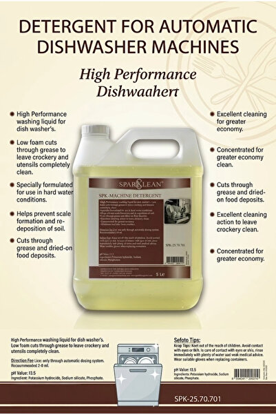 SPARKLEAN Detergent for Automatic Dishwasher Machines, Concentrated Liquid, 5...