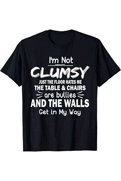 NOURAM تي شيرت رجالي مضحك بطبعة "I'm Not Clumsy" - مقاس 3XL أسود مع نص أبيض، ...