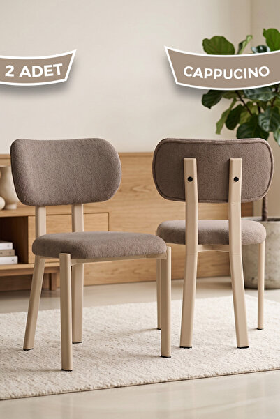 Canisa Arlesa Serisi 2 Adet Cappucino Bukle Kumaş Cappucino Metal İskeletli M...