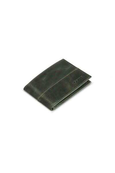 GUARD Antique Green Genuine Leather Slim Classic Horizontal Model Men's Walle...
