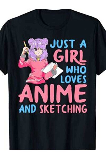 kai22 Funny Just A Girl Who Loves And Sketching Japan Anime T-Shirt