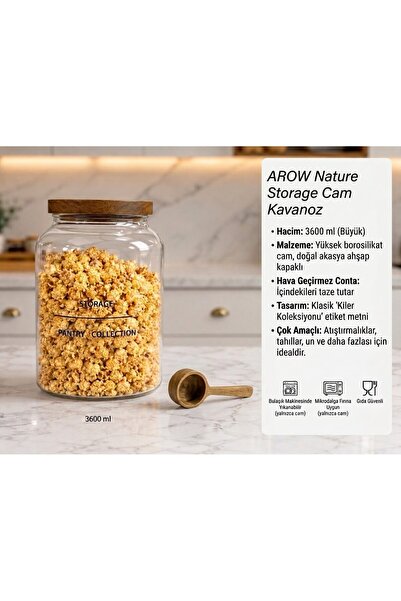 AROW Nature Storage 3.6 Lt Glass Jar