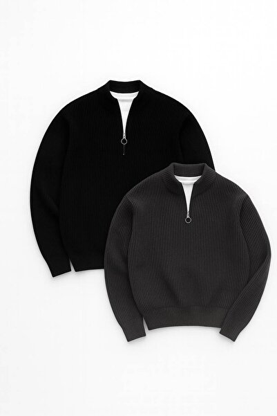 zs zaos fashion 2-Piece Advantageous Set Men's Long-Sleeved Thick Stand-Up Co...