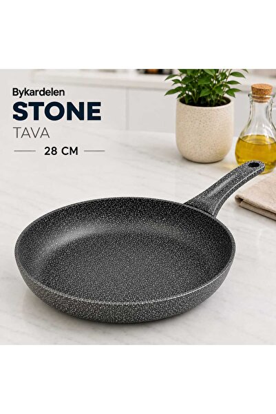 BYKARDELEN 28 cm Granite Stone Oil Pan |   Fireproof Non-Stick Surface |   Er...