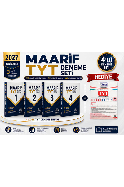 Gür Yayınları TYT MAARİF DENEME KARMASI 4 DENEME-GÜR YAYINLARI TYT TÜRKİYE GE...