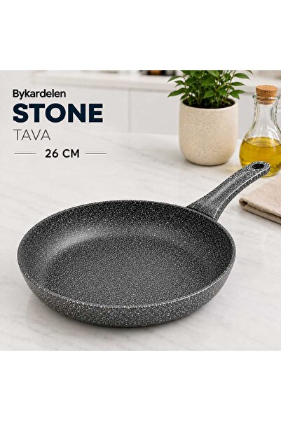 BYKARDELEN 26 cm Granite Stone Oil Pan |   Fireproof Non-Stick Surface |   Er...