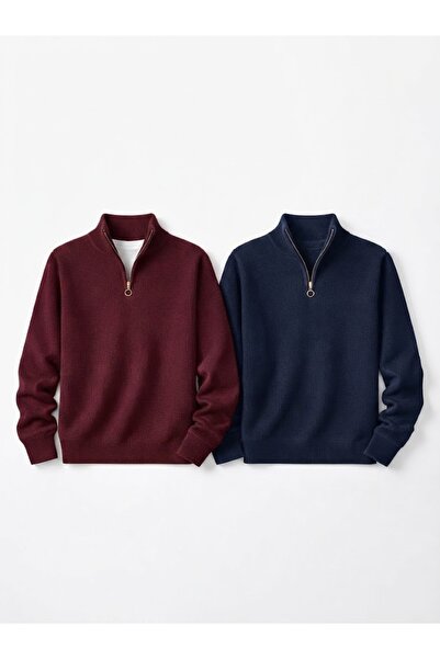 zs zaos fashion 2-Pack Advantageous Set Men's 100% Cotton Thick Stand-Up Coll...