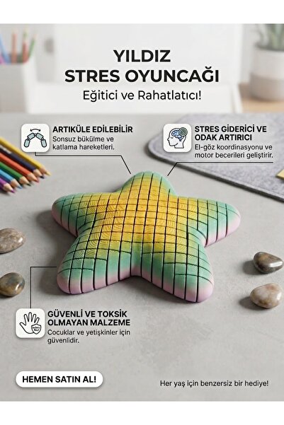 3D Bükülebilir yıldız stres oyuncağı