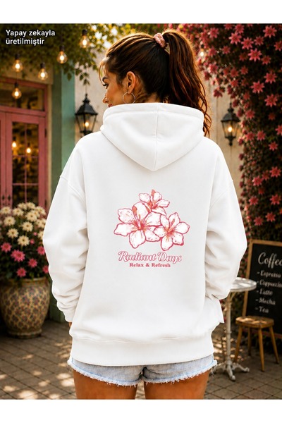 caddekombin Women's Tropical Floral Printed Radiant Days Written Hooded Kanga...
