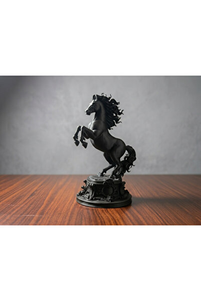 Modern Şahlanan At Heykeli - 3D Tasarım Masa Üstü Aksesuar, 12CM