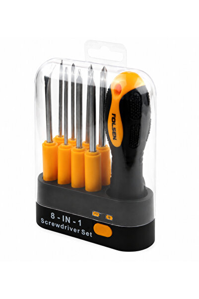Generic Brand Tolsen 8-in-1 screwdriver set, Anatomical handle and 7 intercha...