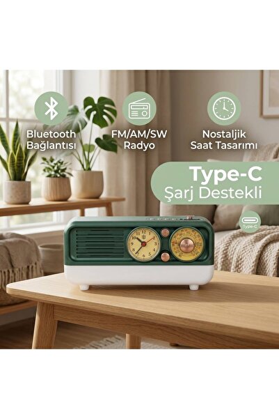 Genel Markalar Işıklı Bluetooth Nostalji Speaker 181*119*198Mm