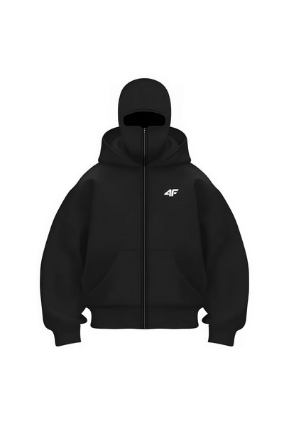 AZIZI TEKSTIL Kar Maskeli Ninja Unisex Sweatshirt Hırka 2iplik kalın polar