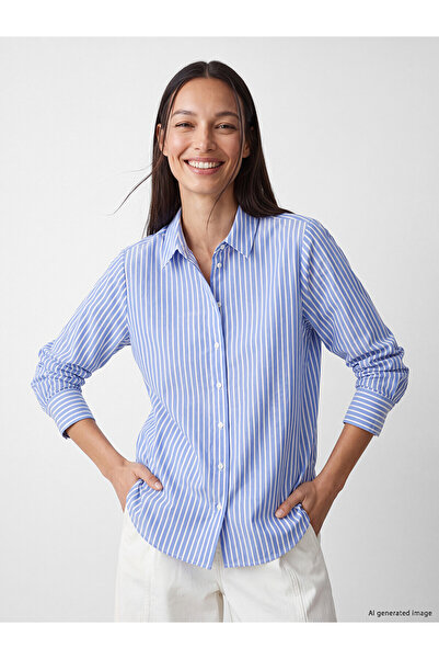 LC Waikiki Two Mt Shop Quality Striped 100% Cotton Women's Shirt