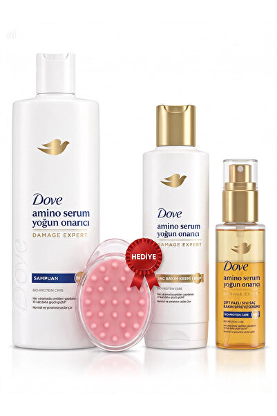 Dove Saç Bakım Seti - Amino Serum Yoğun Onarıcı 4'lü Avantajlı Paket (Şampuan...