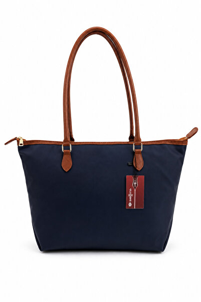 Sellini Long Vera Navy Blue Women's Zippered Wide Shoulder Bag