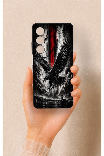 Vip Case حافظة سيليكون متوافقة مع Realme C65 بنمط النسر الأسود